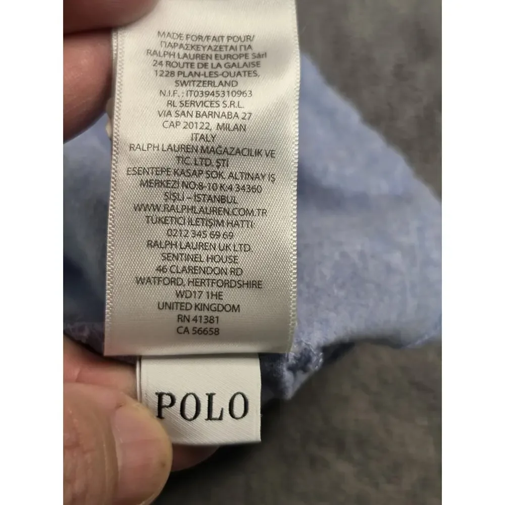 Polo Ralph Lauren T-Shirt Mens Sz L Blue Heathered Cotton Crewneck Pony Logo C40